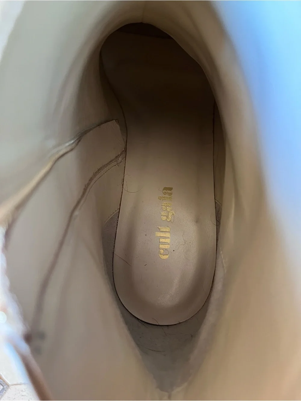 Cult Gaia Pointed-Toe Cream Ankle Booties